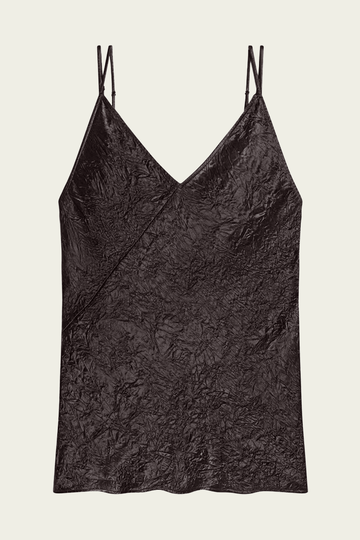 Crinkle Slip Top in Truffle - shop-olivia.com