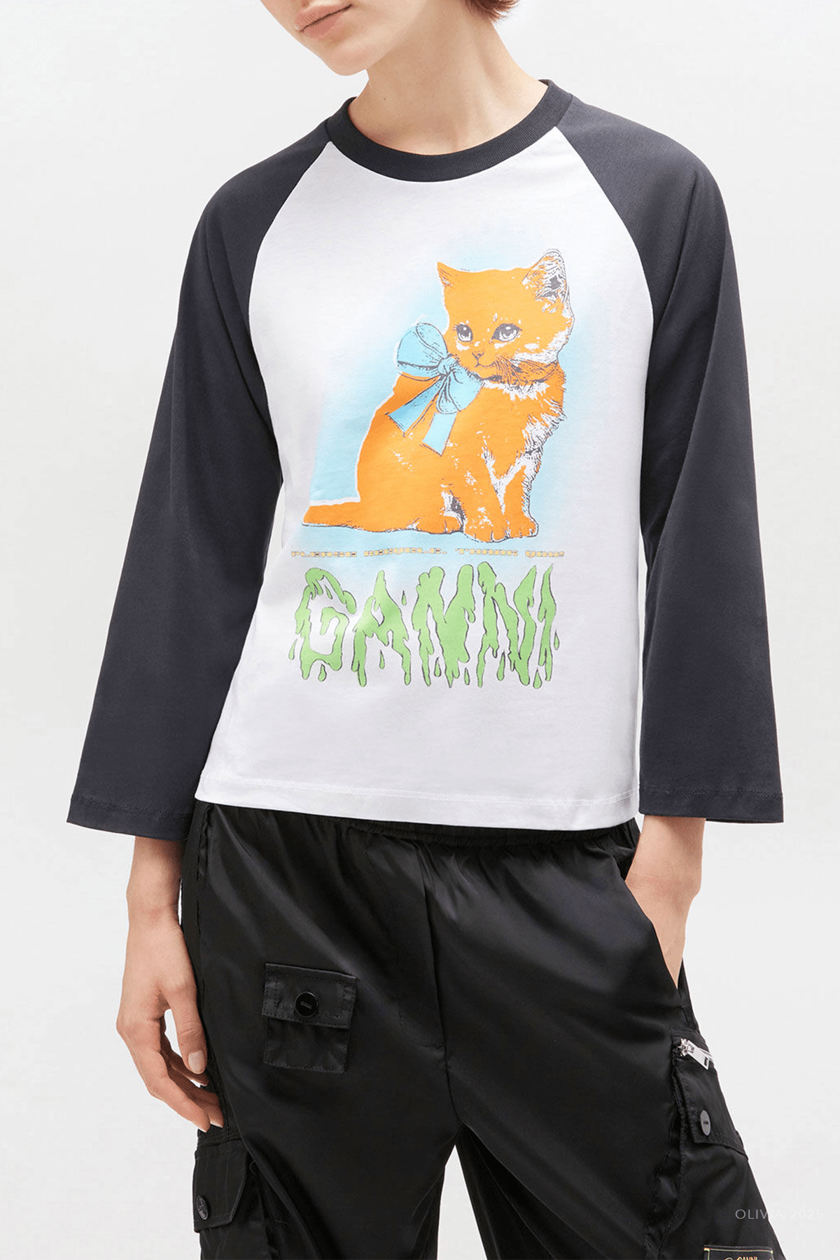 Cropped Kitty T-Shirt in Bright White - shop - olivia.com