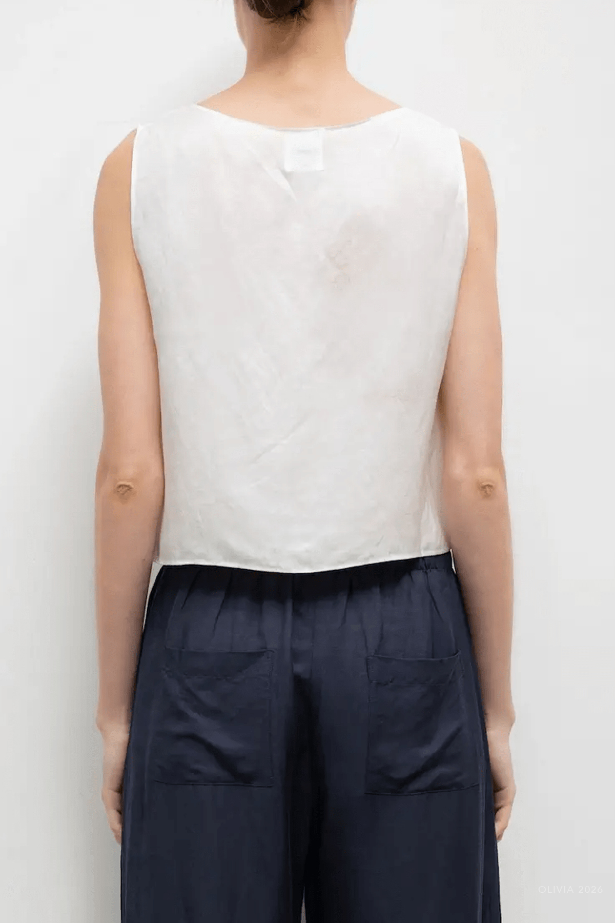 Daniel Crop Sleeveless Crew in Parchment - shop-olivia.com