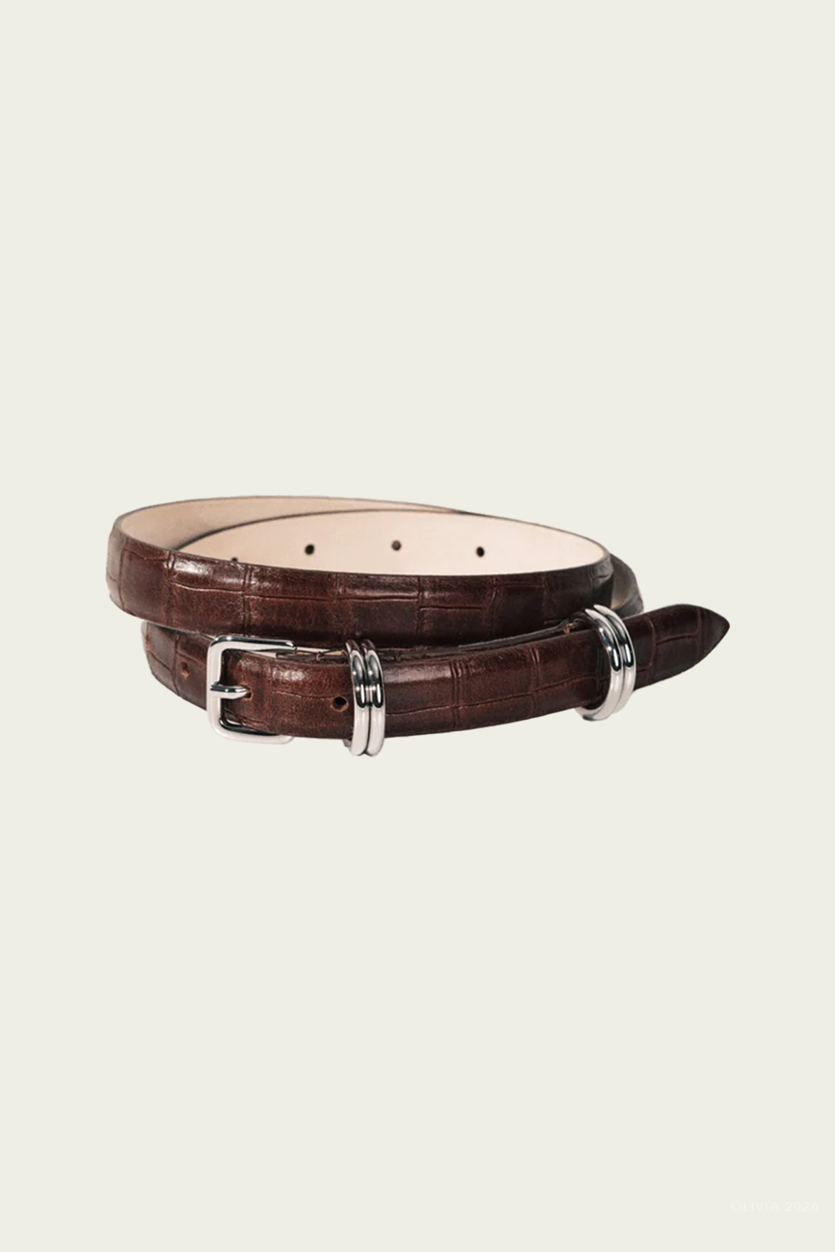Constance Alligator Belt in Dark Brown