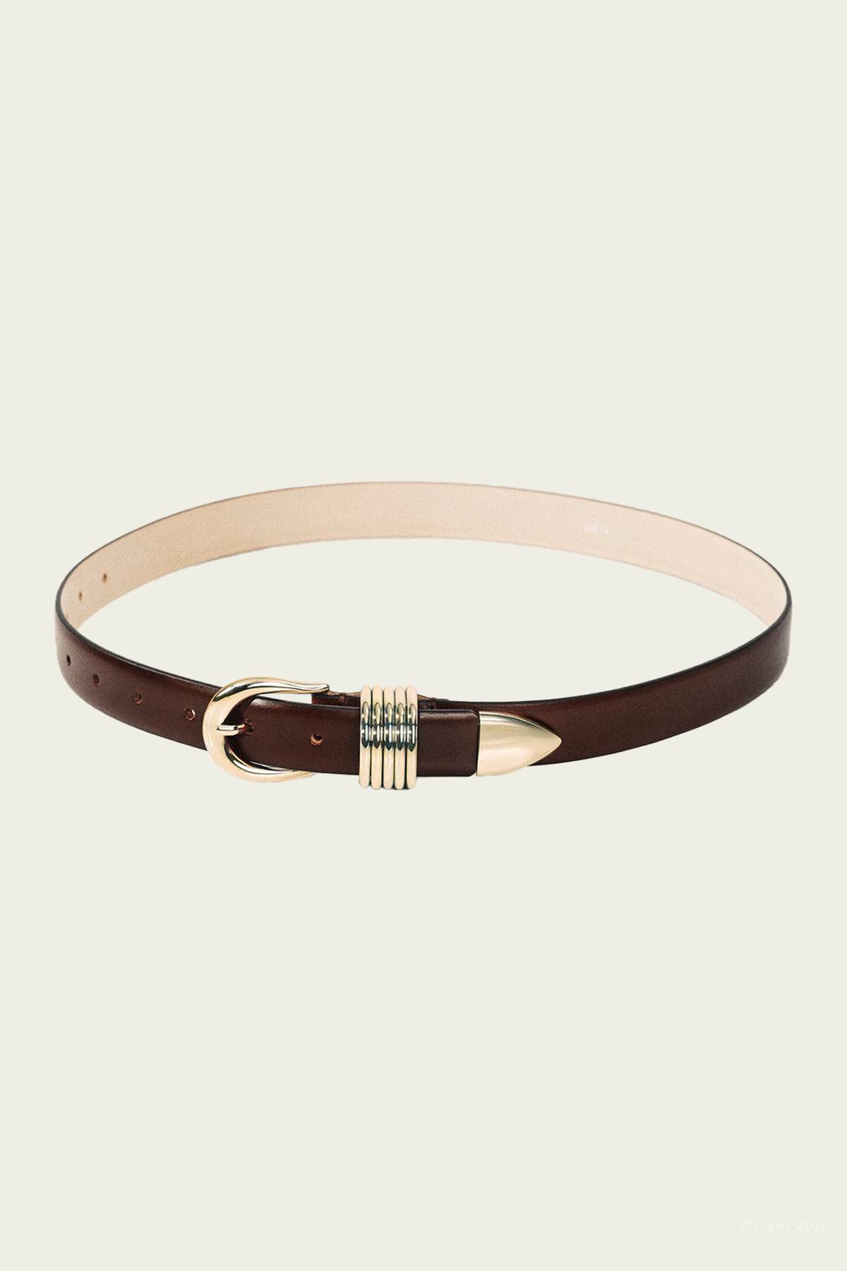 Hollyhock Leather Belt in Marrone