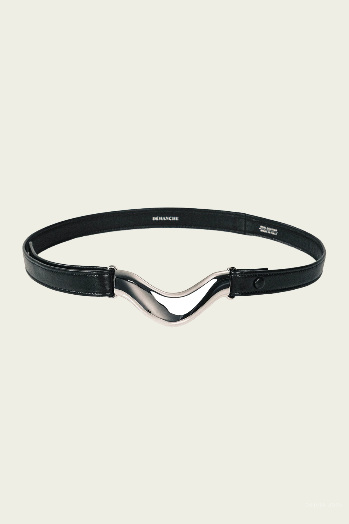 Brancusi Belt in Black Silver