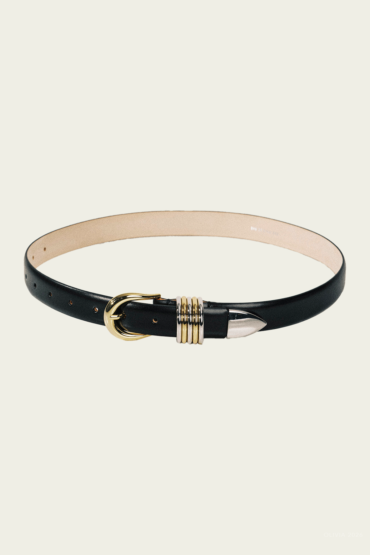 Hollyhock Mixed Metal Belt in Black