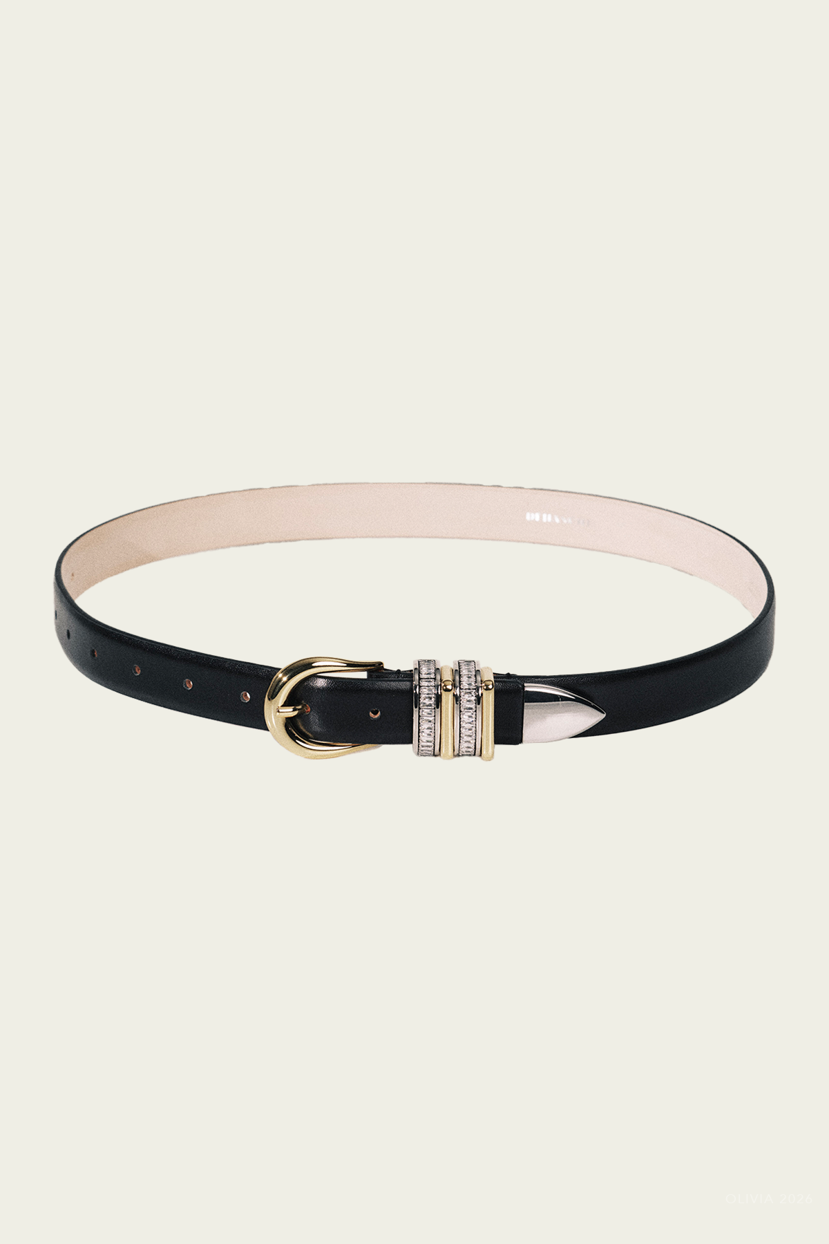 Hollyhock Crystal Belt in Black
