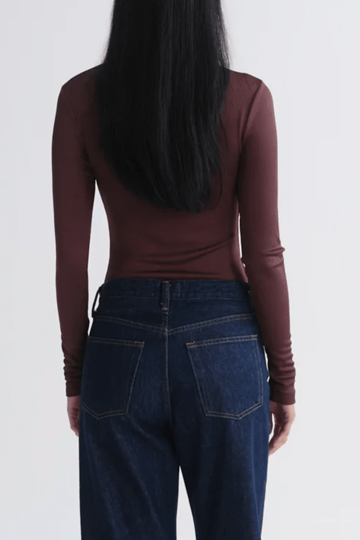 Delphi Slim Tee in Corinth - shop-olivia.com