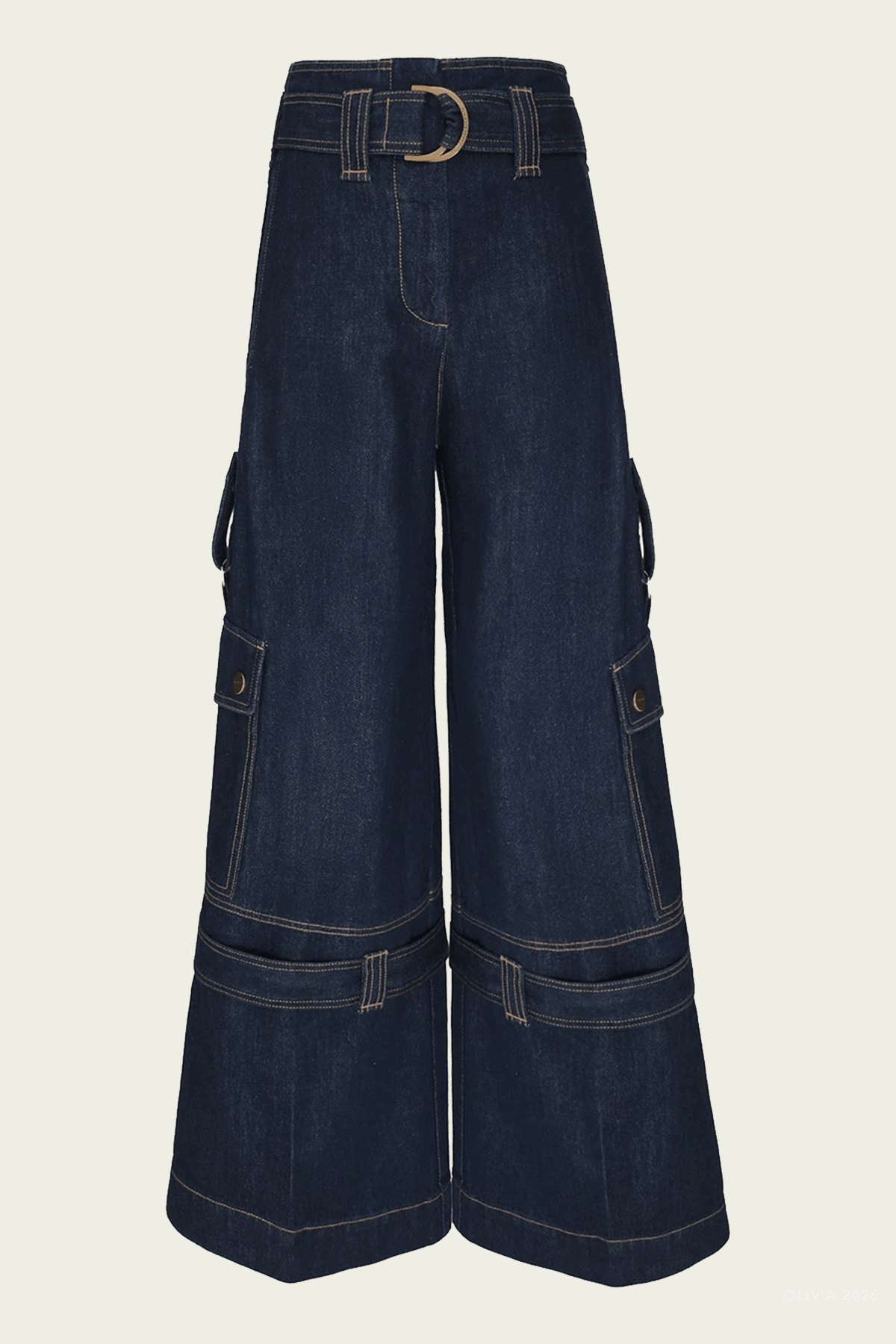 Denim Cargo Jean in Harbour Blue - shop - olivia.com