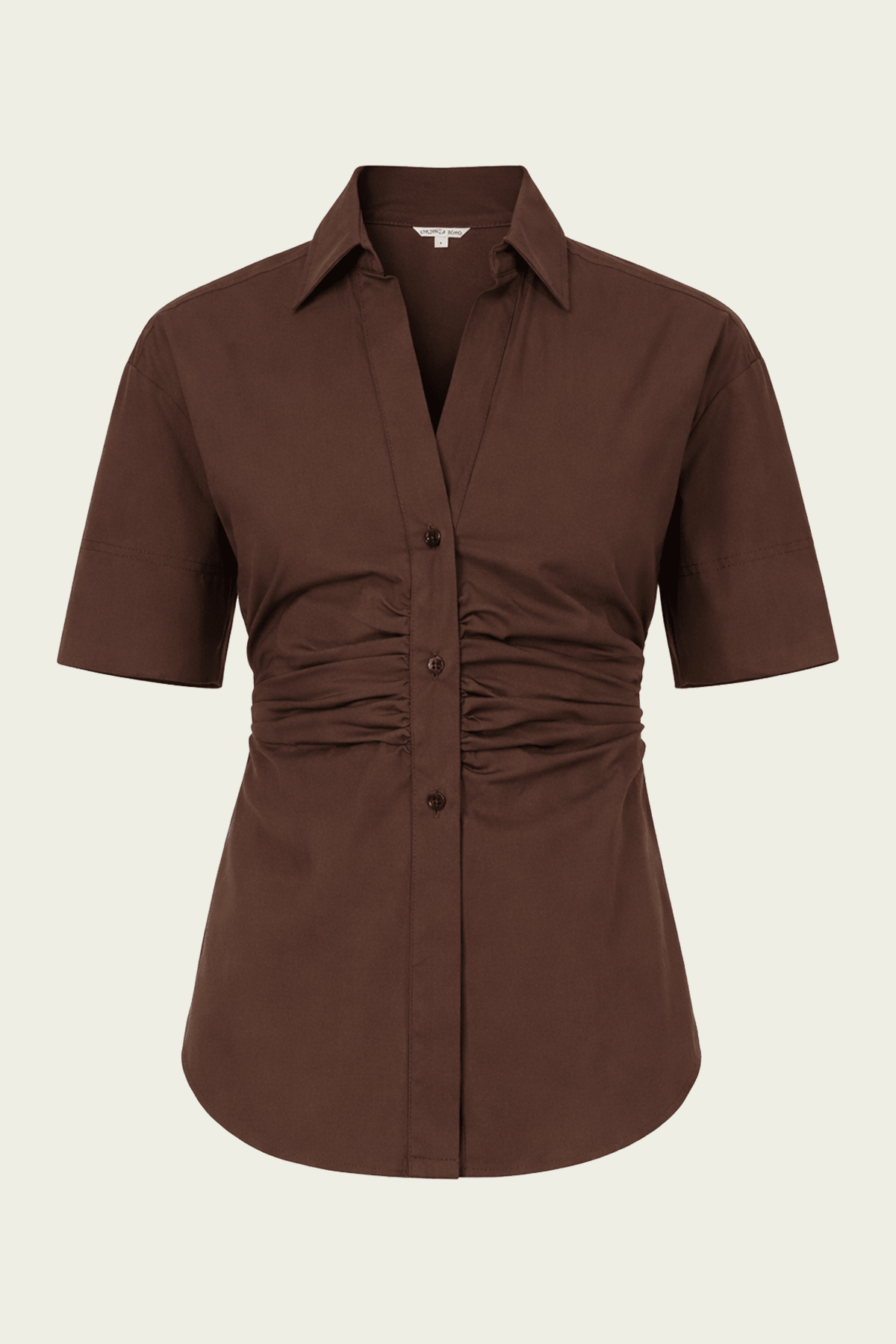 Devra Button - Down Shirt in Dark Mocha - shop - olivia.com