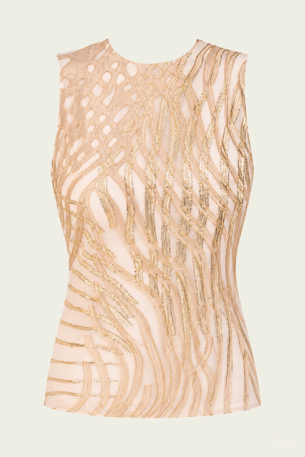Divina Backless Top with Lurex in Nautilis - shop - olivia.com