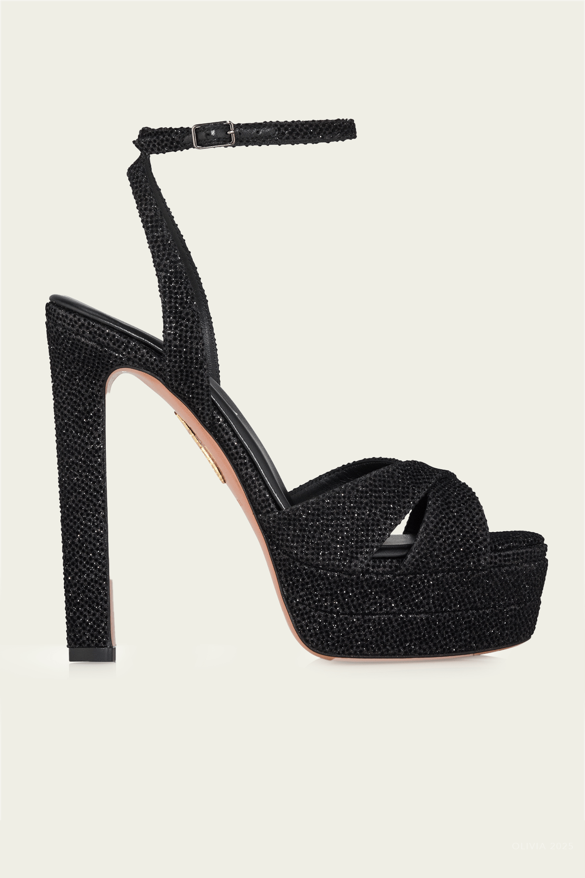 Divine Sandal Plateau 130 in Black - shop - olivia.com