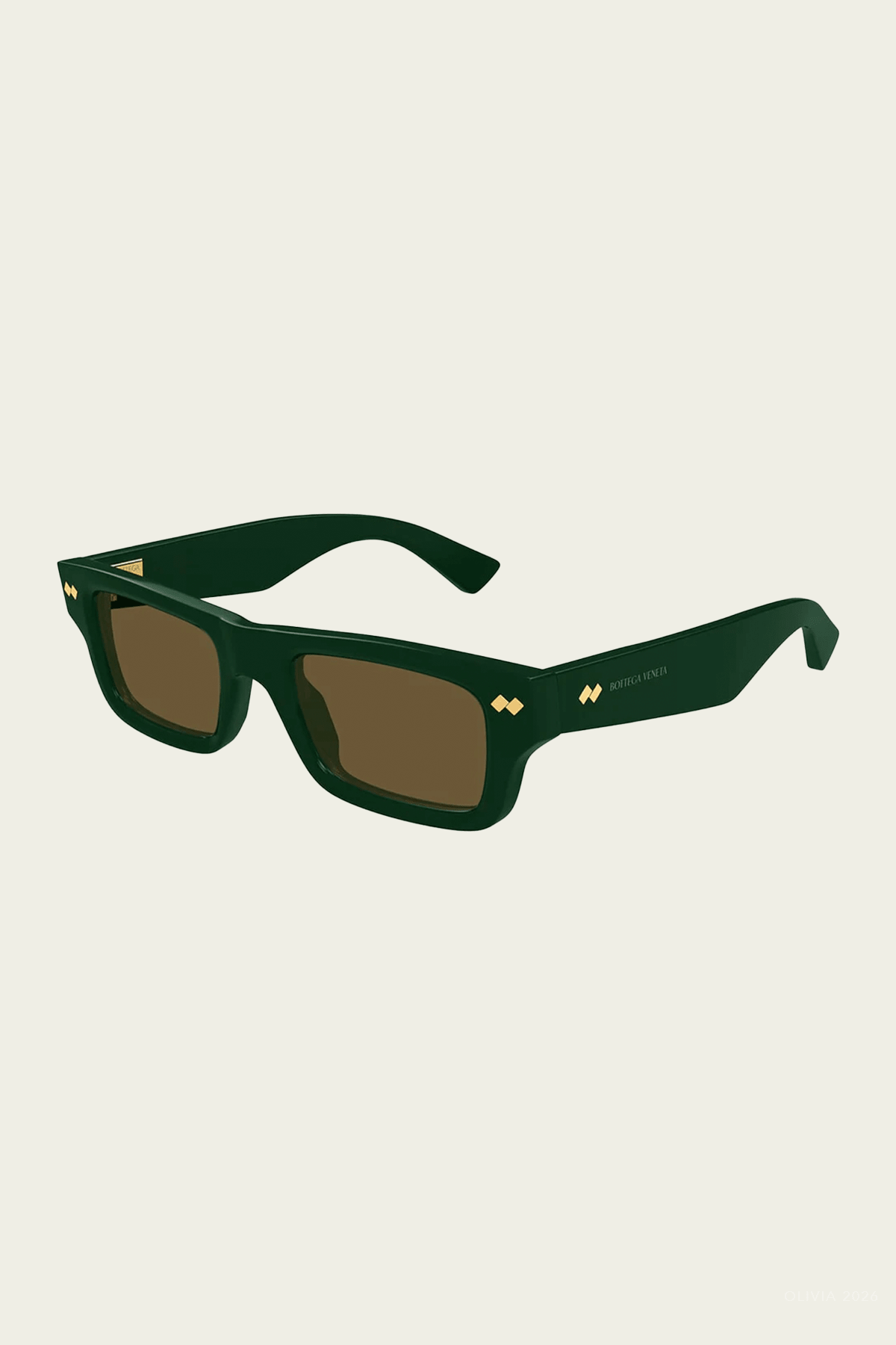 Dizzy Square Sunglasses in Green Brown - shop-olivia.com