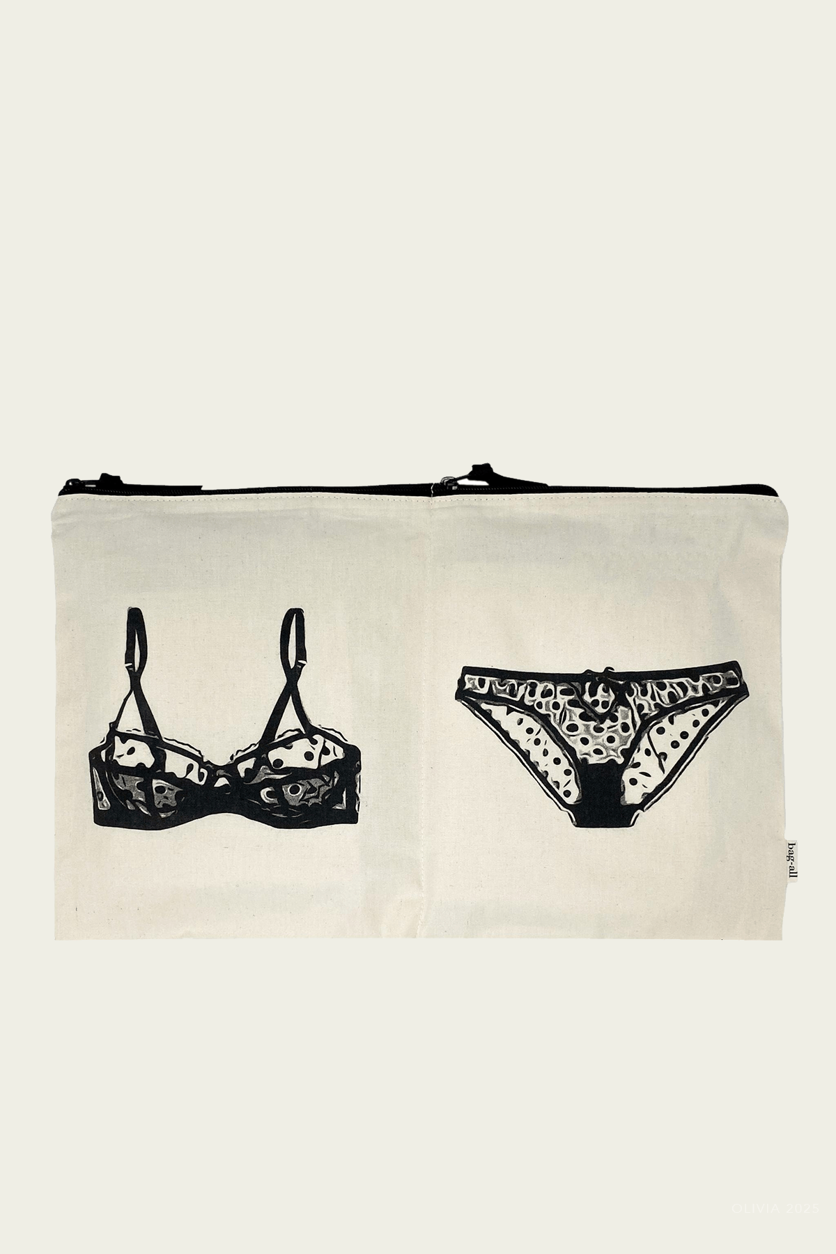 Double Lingerie Packing Pouch in Cream - shop - olivia.com