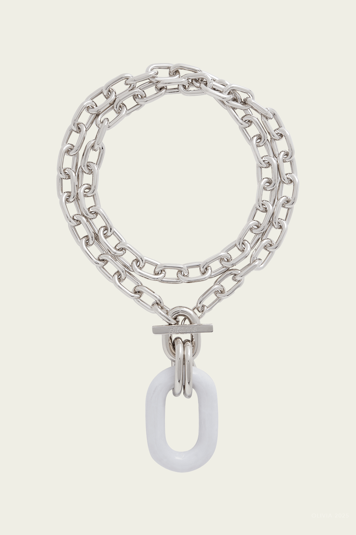 Double XL Link Chain Necklace in Silver White - shop - olivia.com