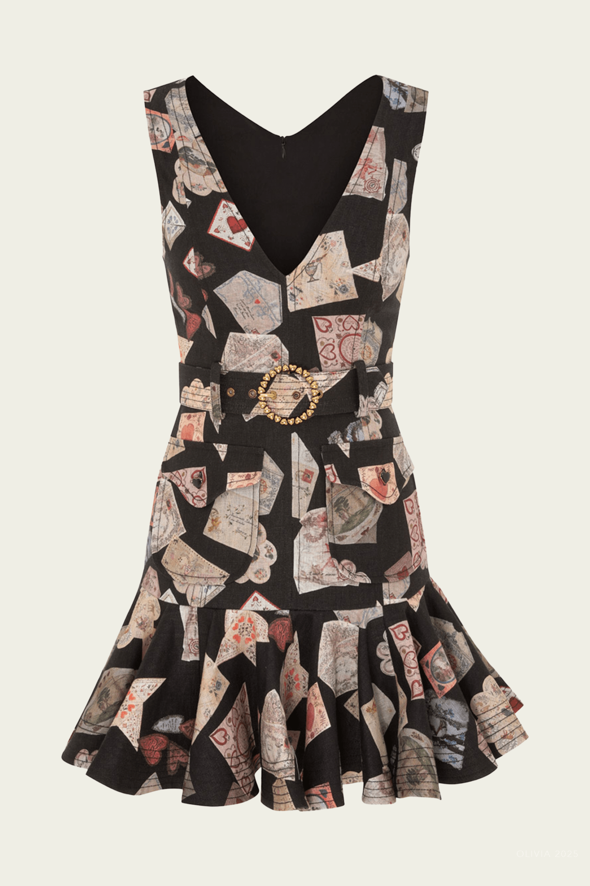 Dream Flip Mini Dress in Black Love Letter - shop - olivia.com