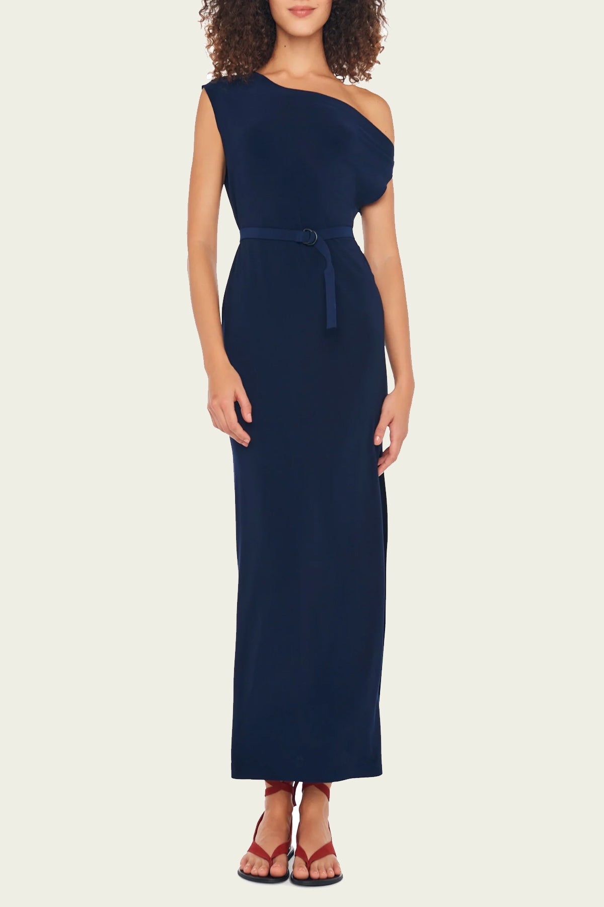 Drop Shoulder Gown in True Navy - shop-olivia.com