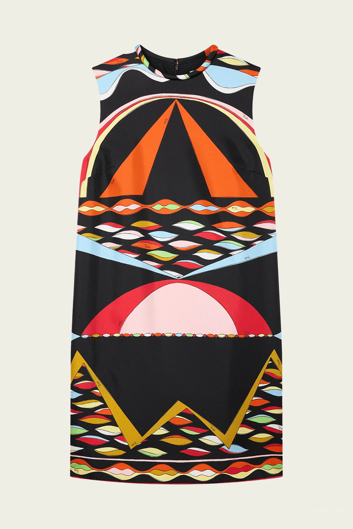 Dune-Print Silk Dress in Multicolor - shop-olivia.com
