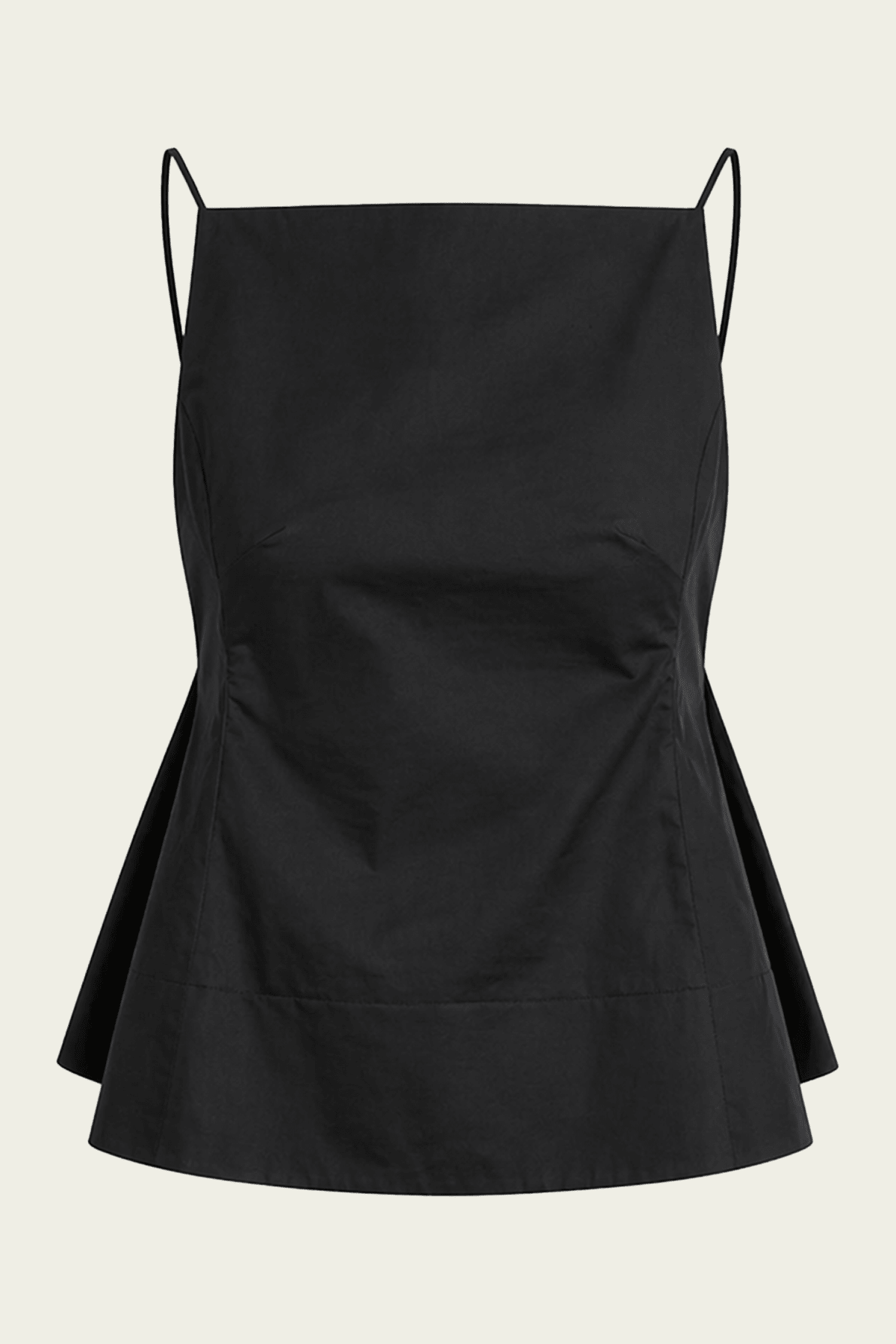 Eco Poplin Strappy Open Back Top in Black - shop - olivia.com