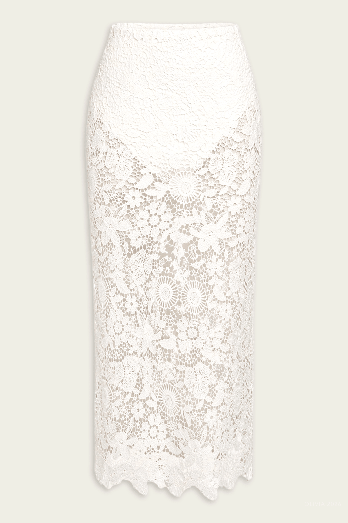 Elyse Lace Skirt in White - shop - olivia.com