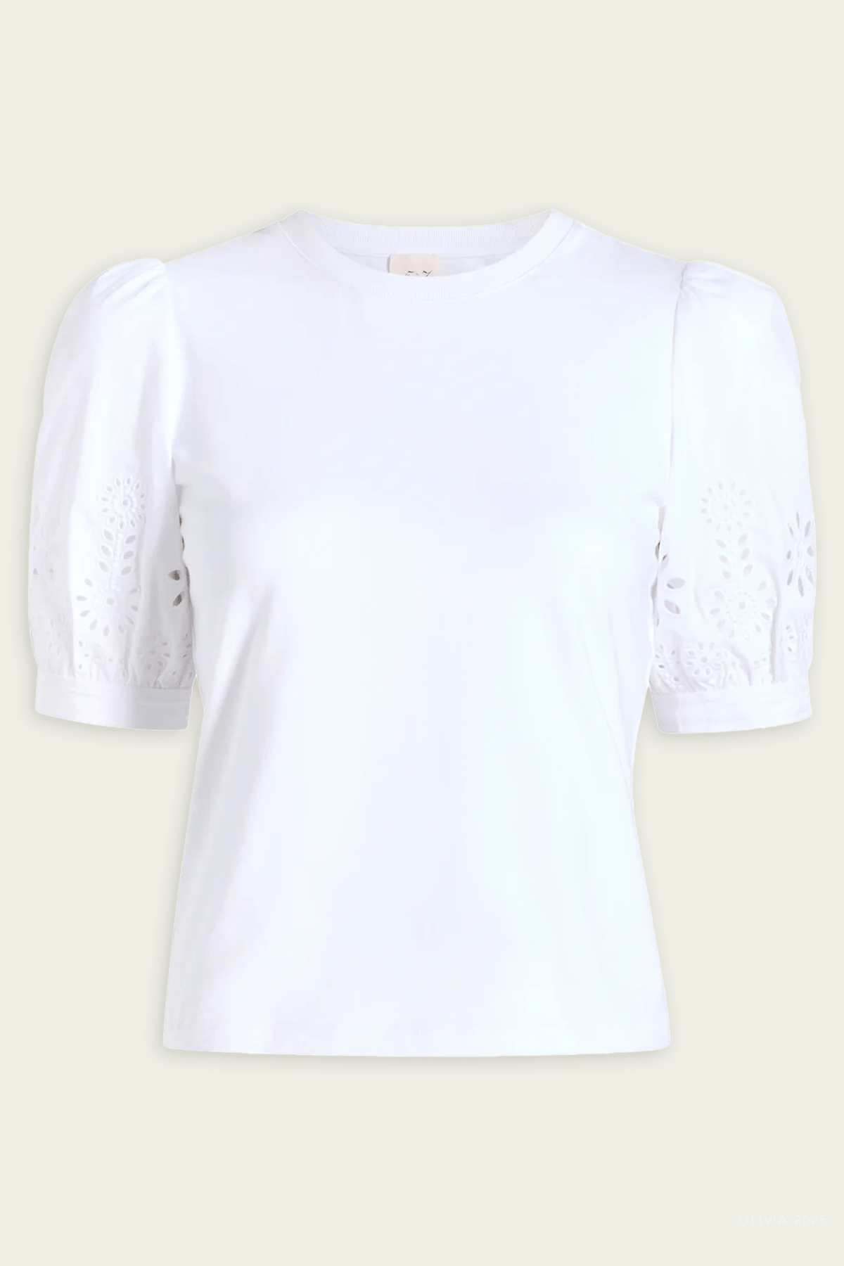 Embroidered Mazie Eyelet Coria Top in White - shop - olivia.com