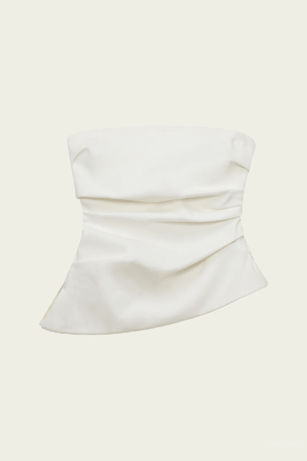 Emerson Ruched Bustier Top in Ivory - shop-olivia.com