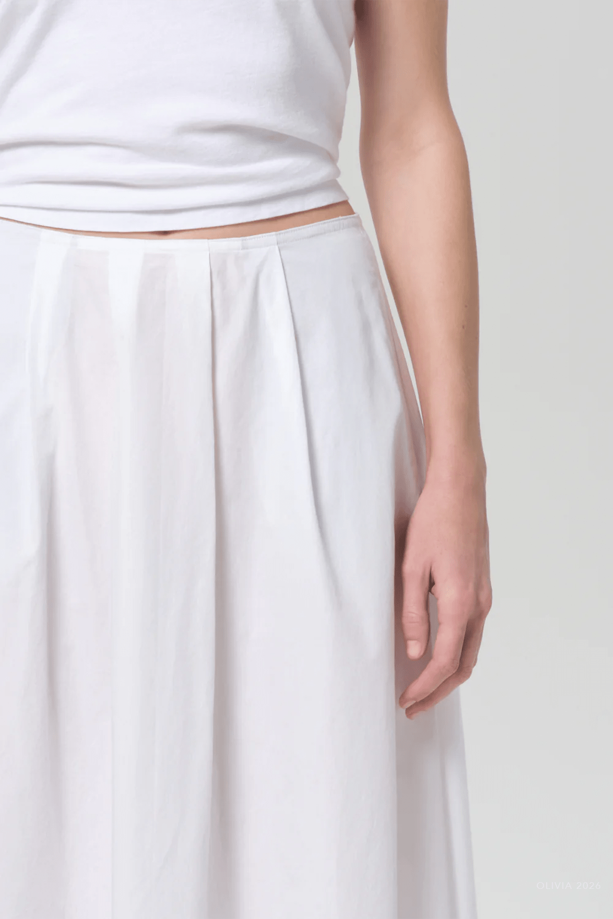 Emi Poplin Skirt in Optic White - shop - olivia.com