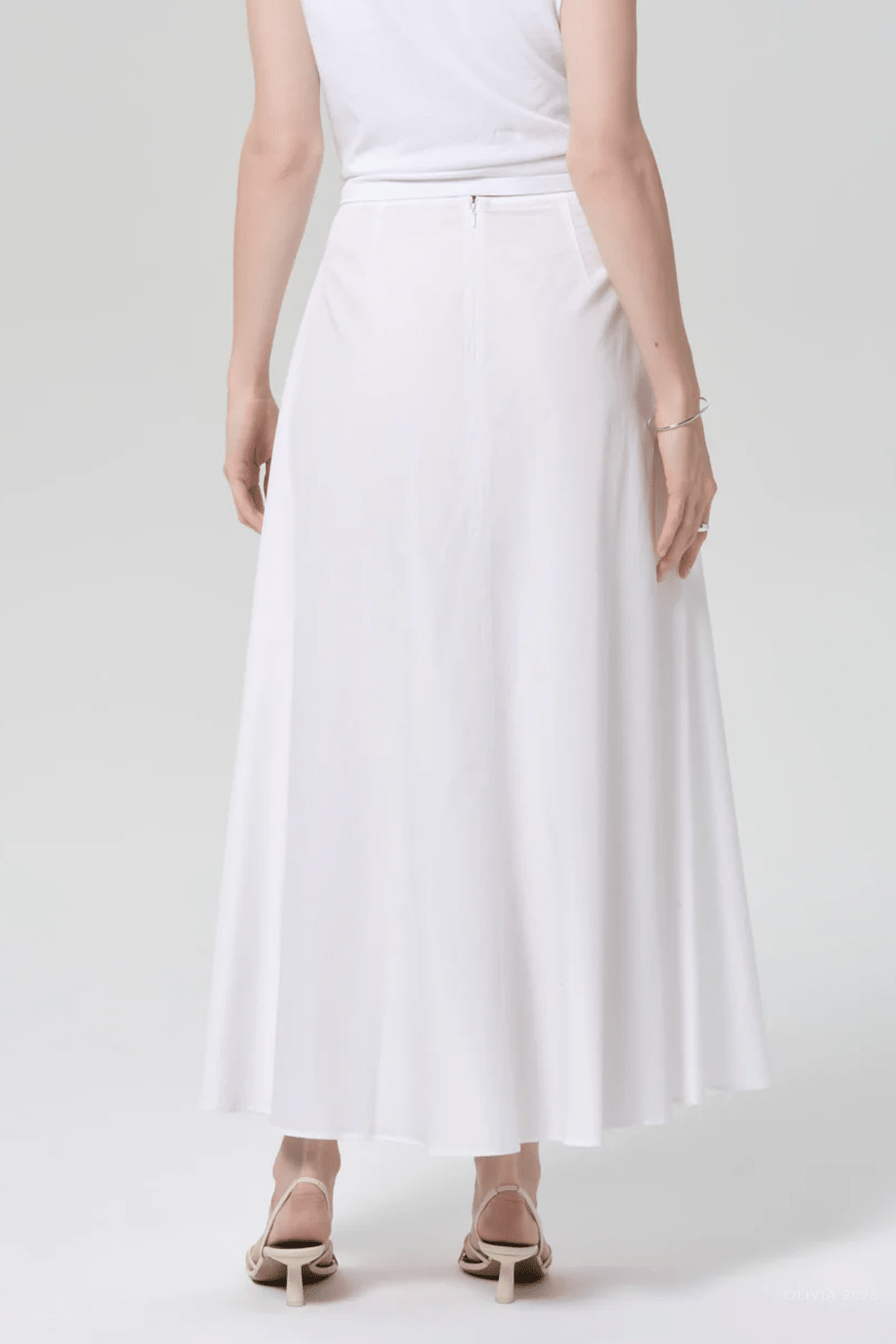 Emi Poplin Skirt in Optic White - shop - olivia.com