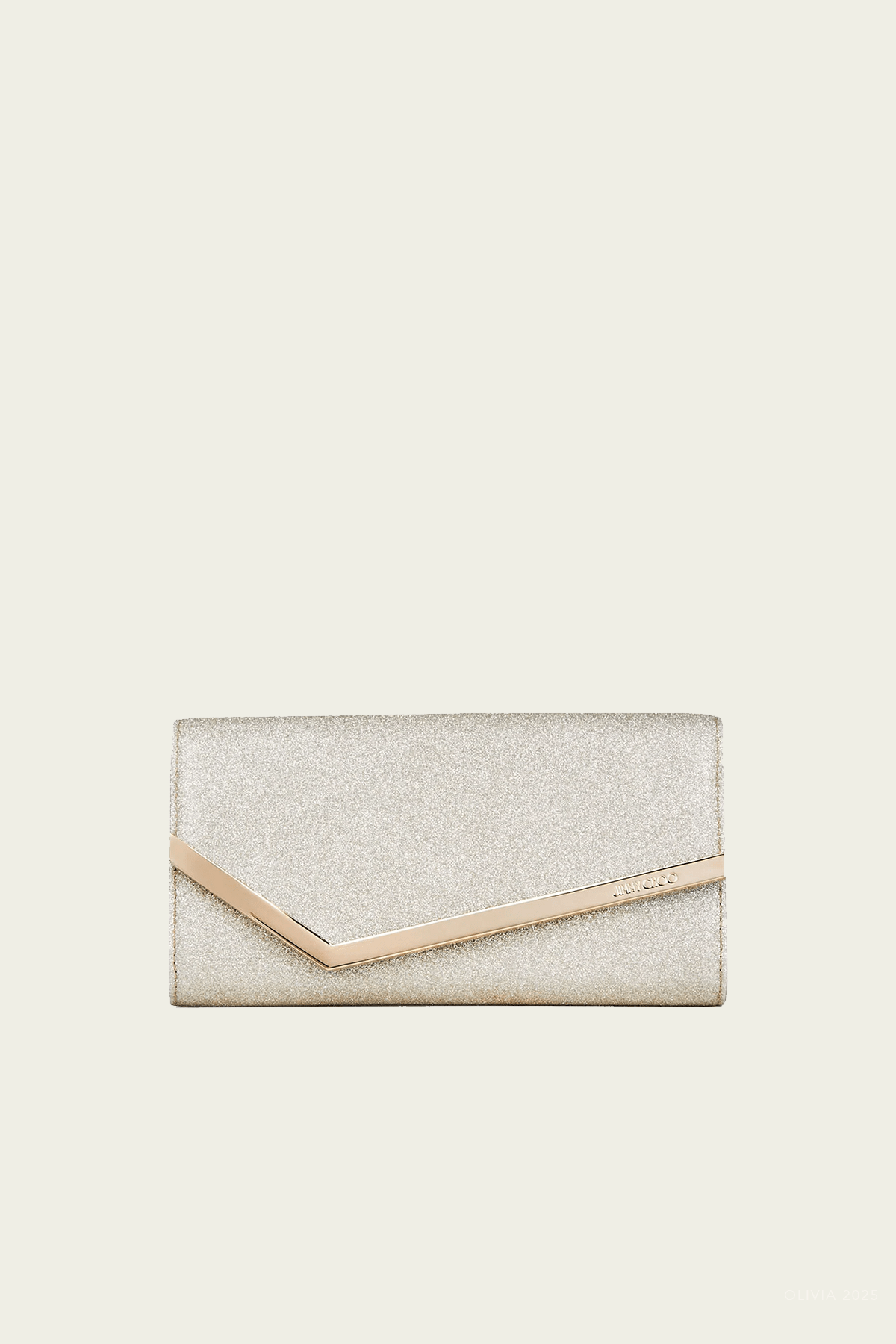 Emmie Dusty Glitter Clutch Bag in Platinum Ice - shop - olivia.com