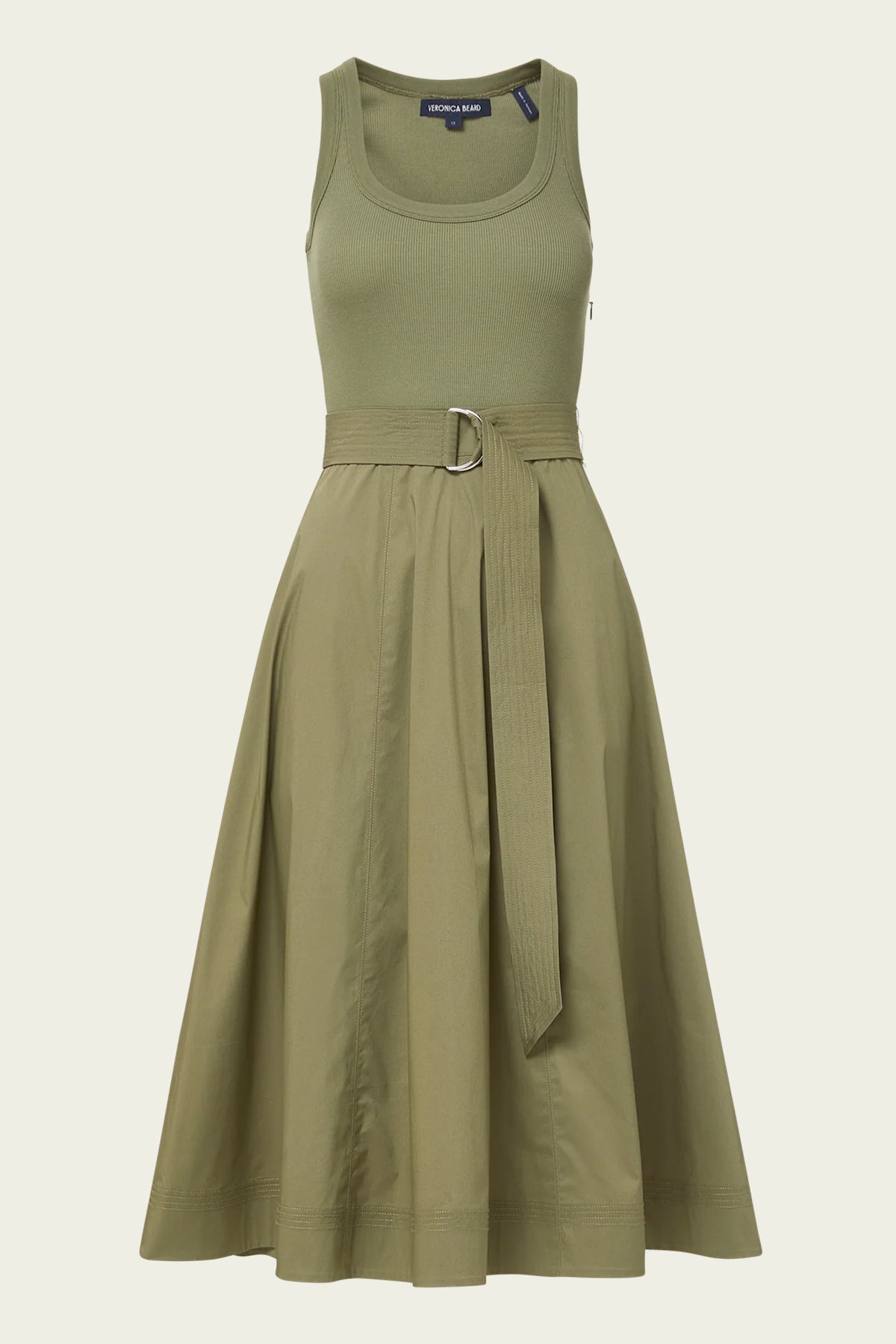 Ennis Belted Midi Dress in Stone Army - shop - olivia.com