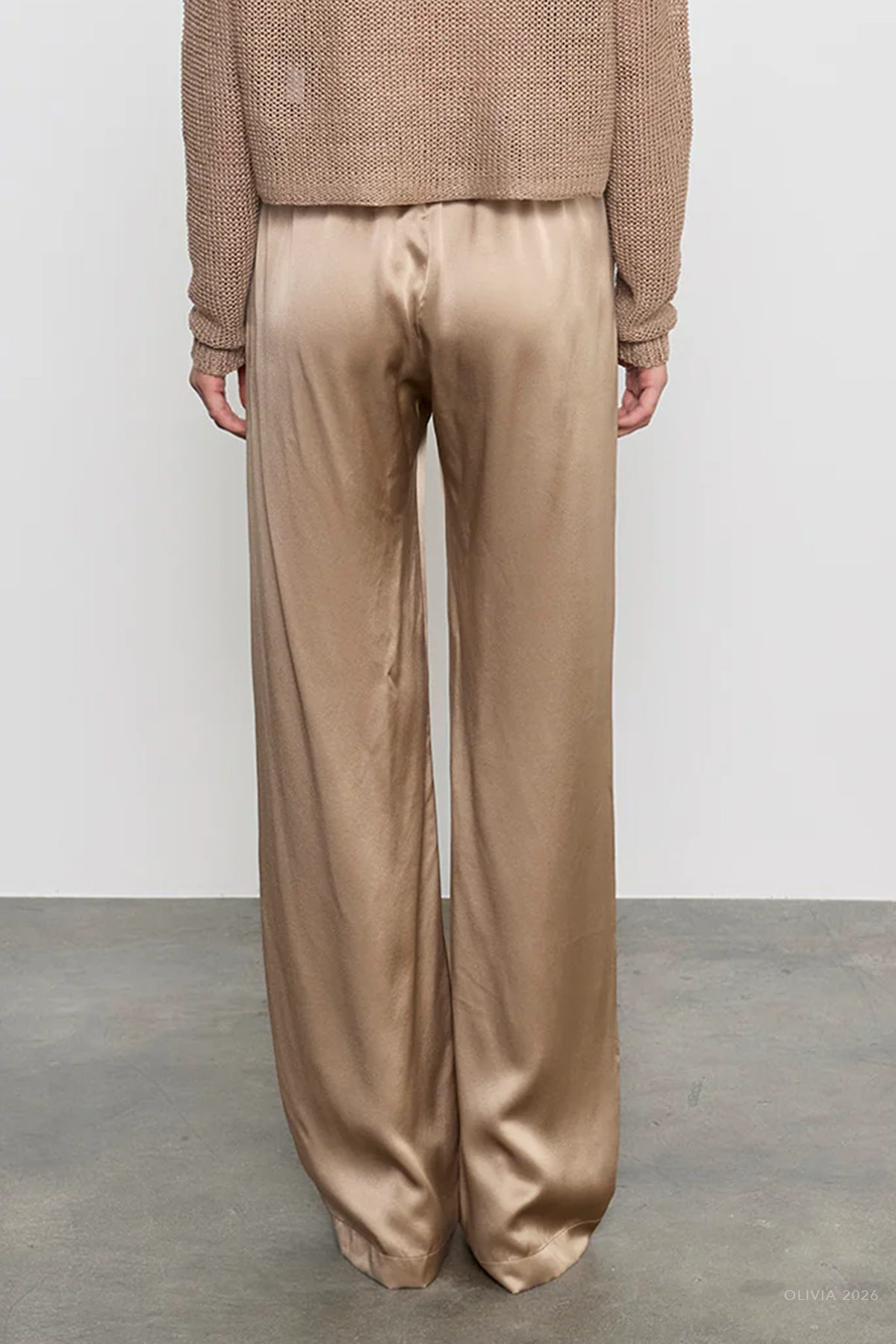 Satin Silk Everywhere Pant in Beige