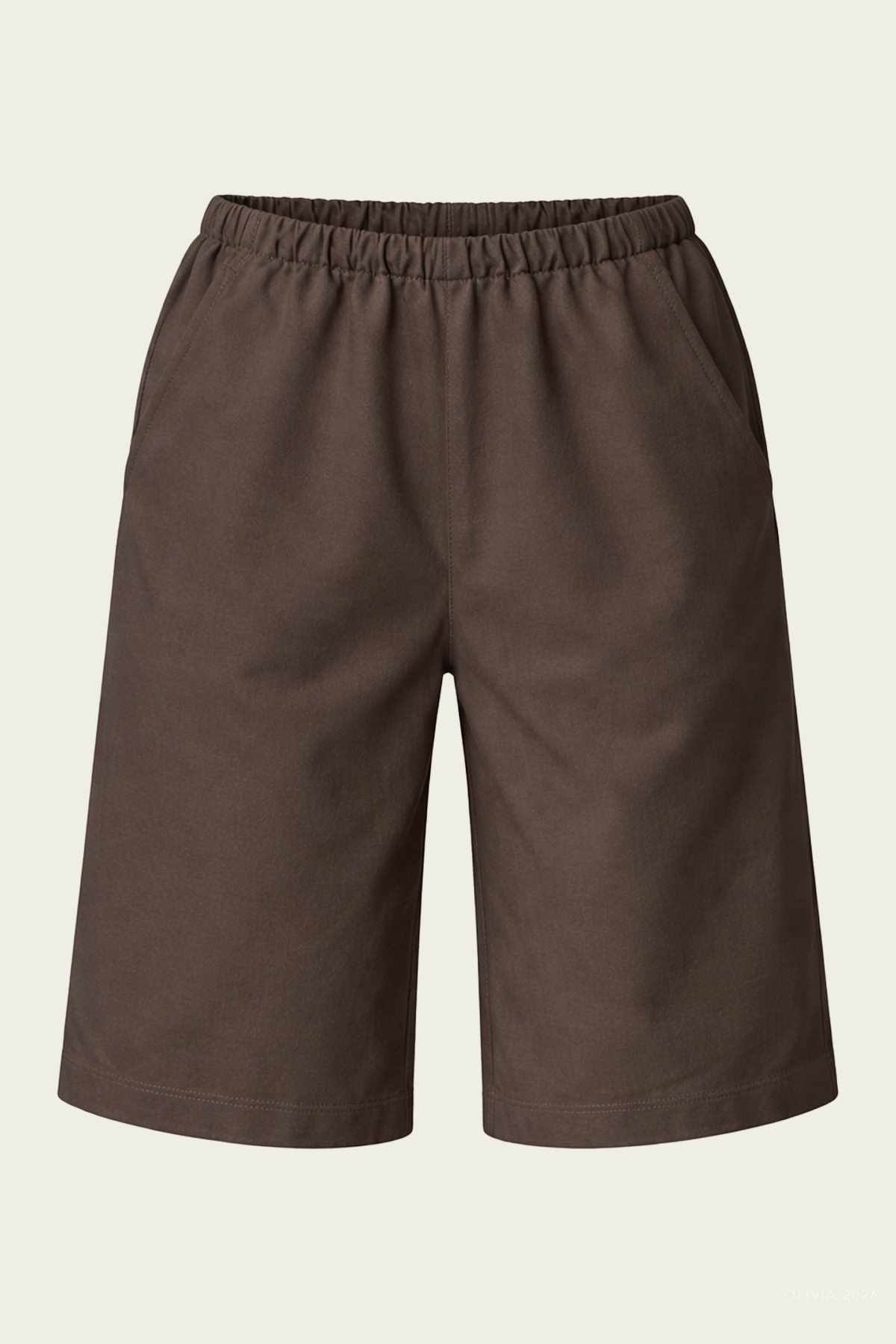 Twill Bermuda Short in Chocolate