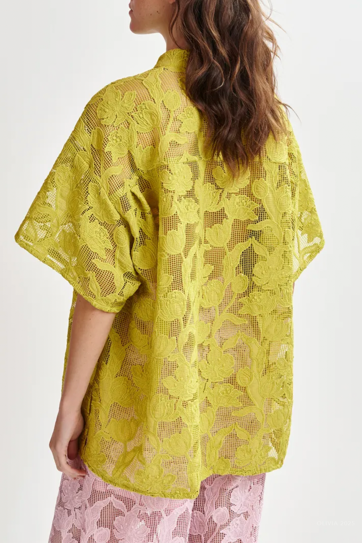 Hok Lace Shirt in Yellow