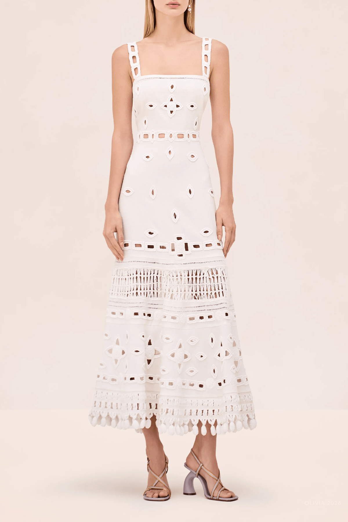 Evelyn Dress in Blanc - shop - olivia.com