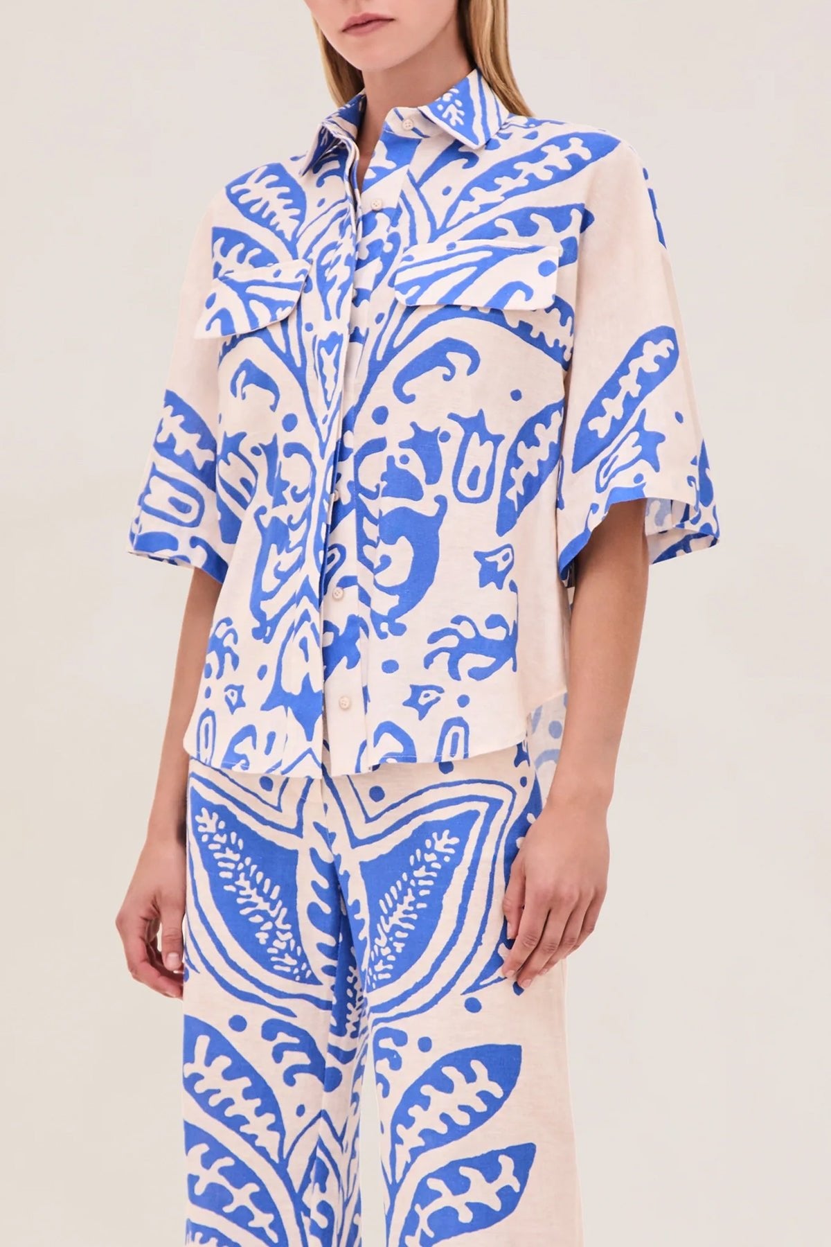 Farad Top in Sapphire Palm - shop - olivia.com