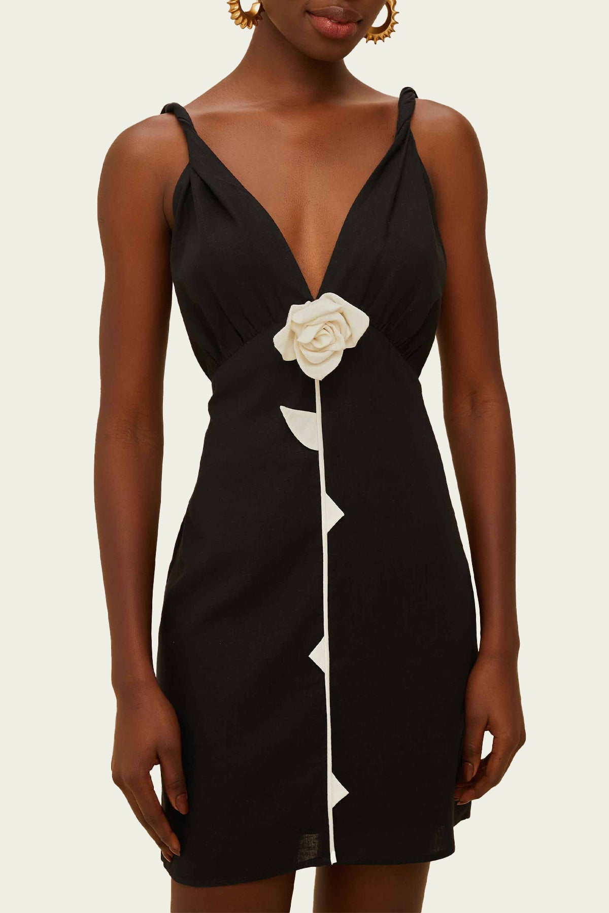 Black And White Rose Mini Dress