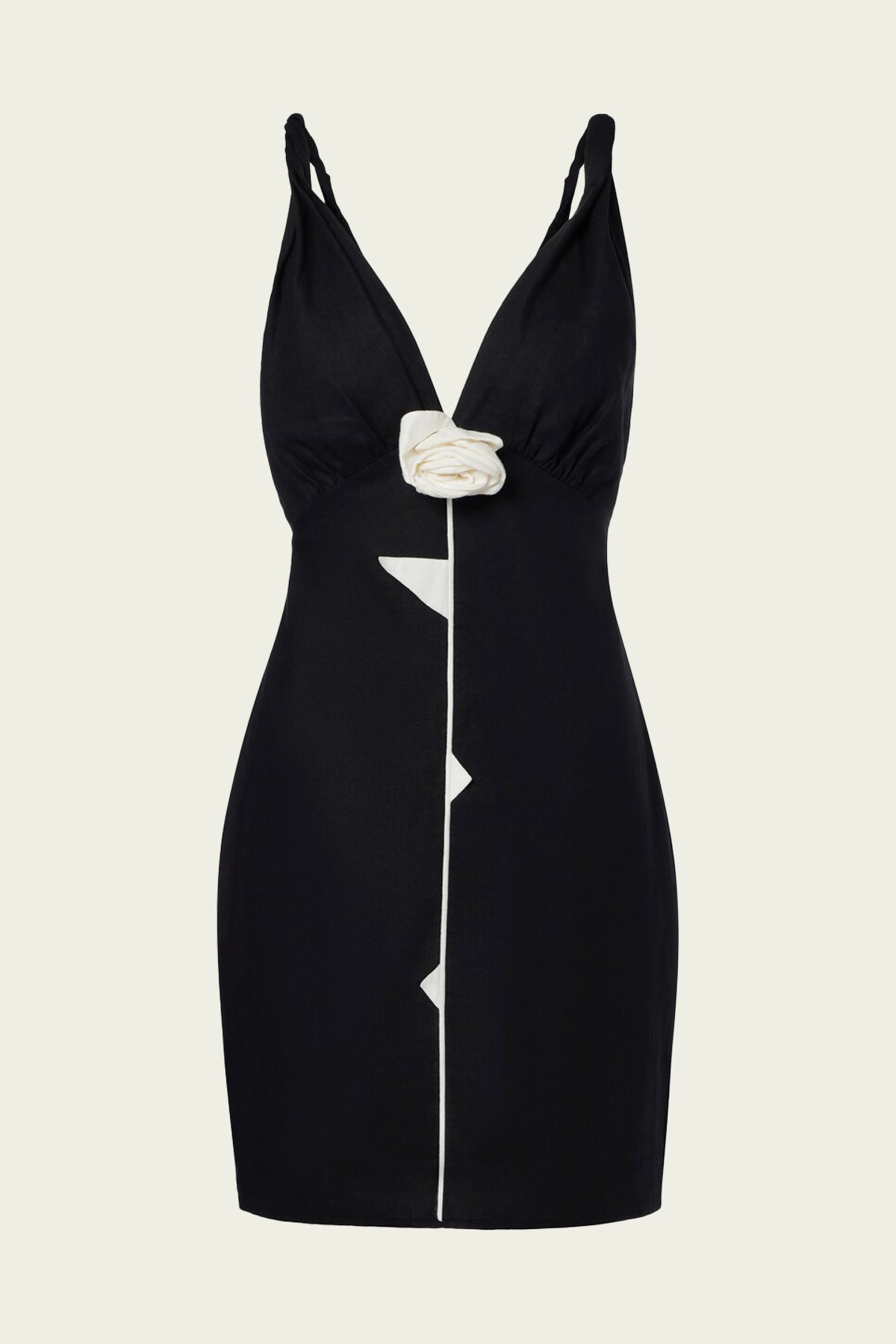 Black And White Rose Mini Dress