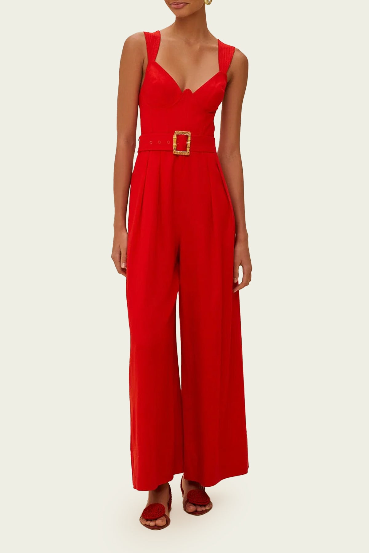 Red Sleeveless Maxi Jumpsuit