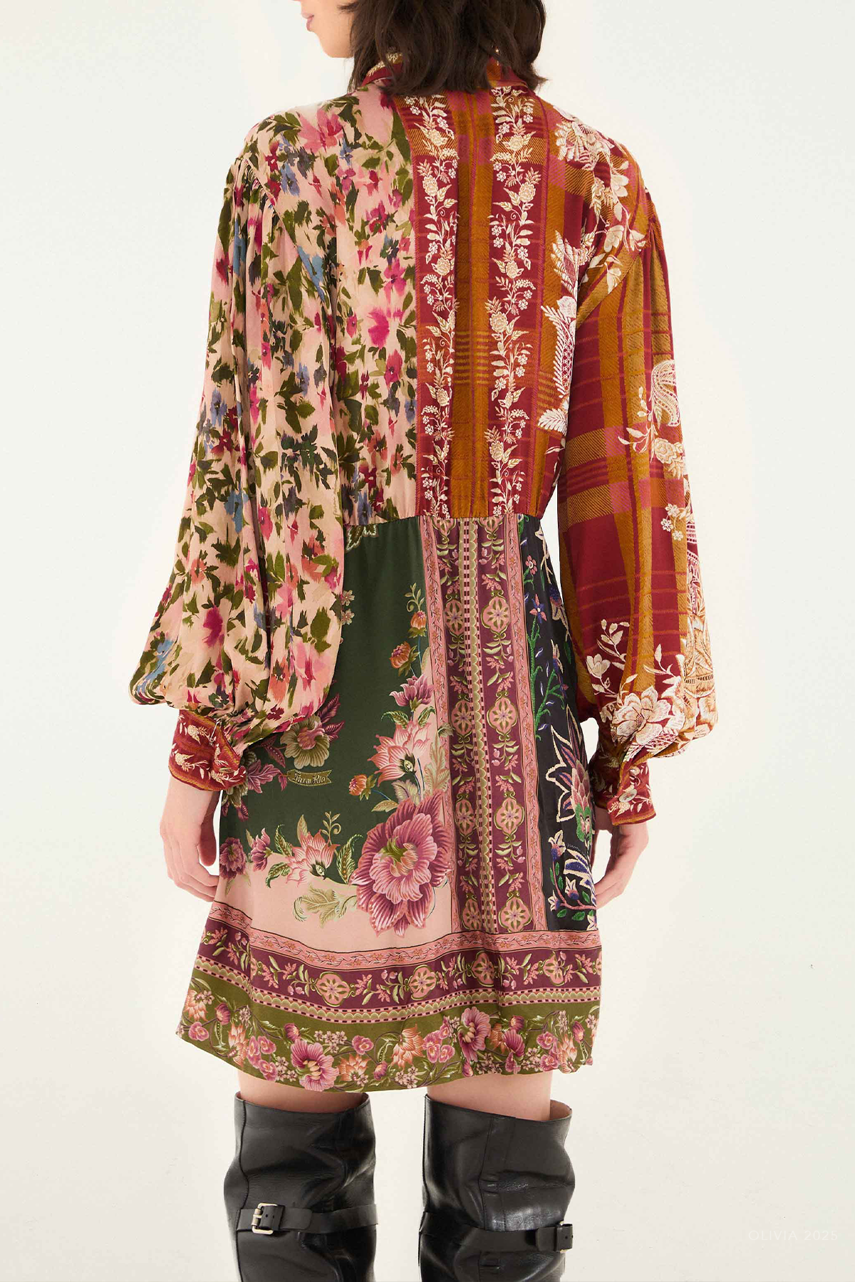 Mixed Winter Garden Viscose Mini Dress