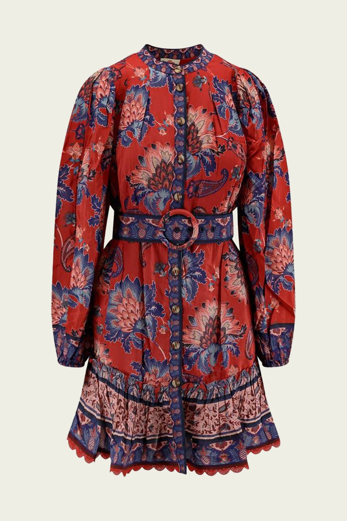 Luang Red Floral Mini Dress