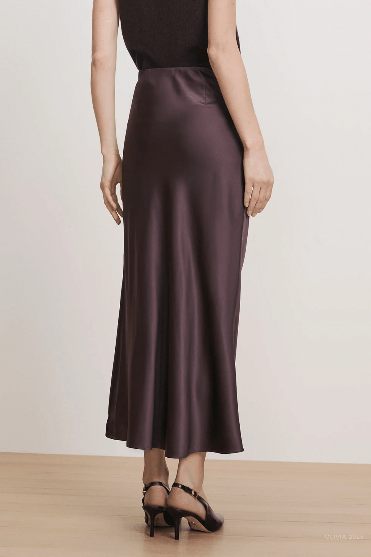 Felecia Midi Skirt in Dark Eggplant - shop-olivia.com