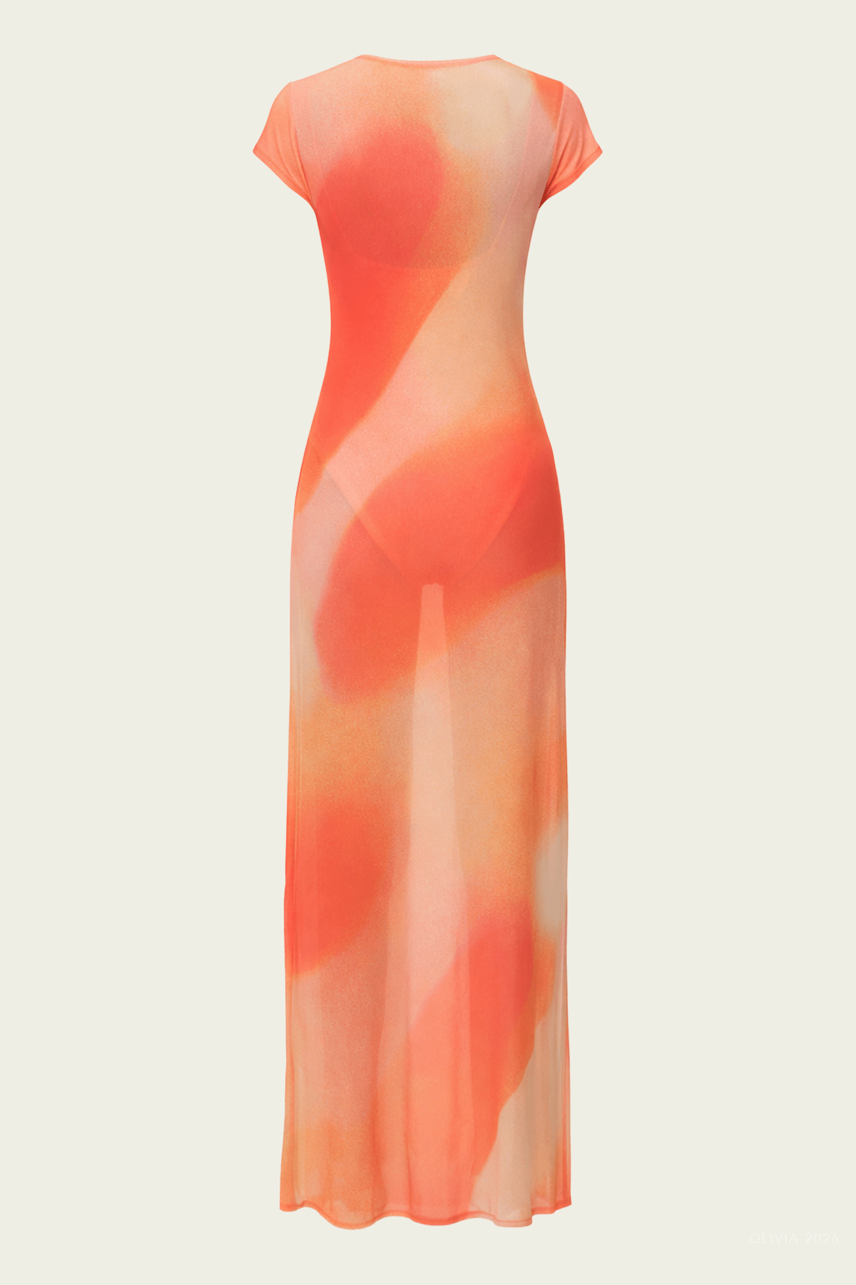 Fia Mesh Midi Dress in Golden Hour Sunset - shop - olivia.com