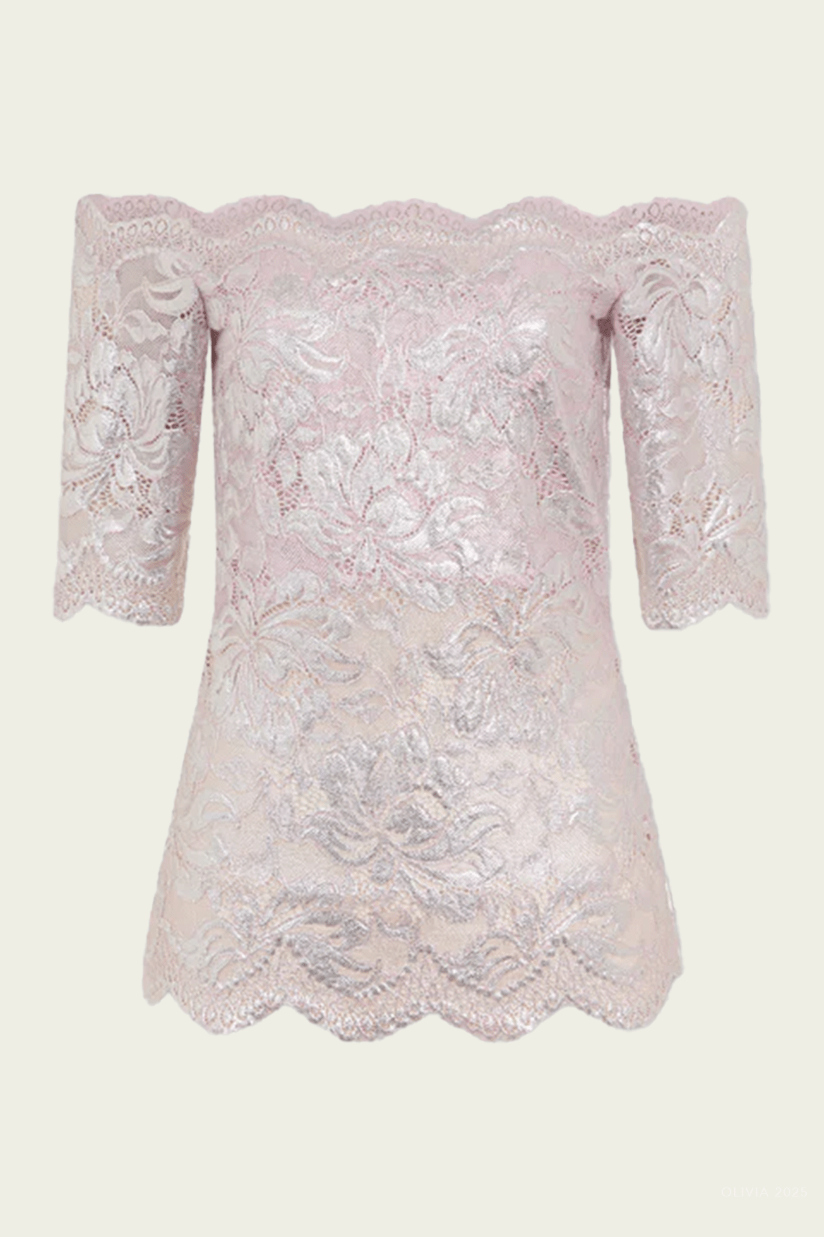 Floral Lace Top in Light Pink - shop - olivia.com