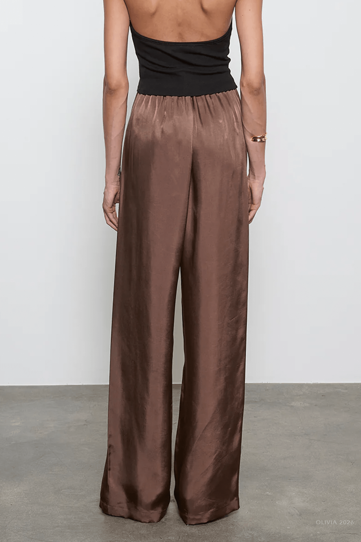 Fluid Twill Pant in Chocolate - shop - olivia.com