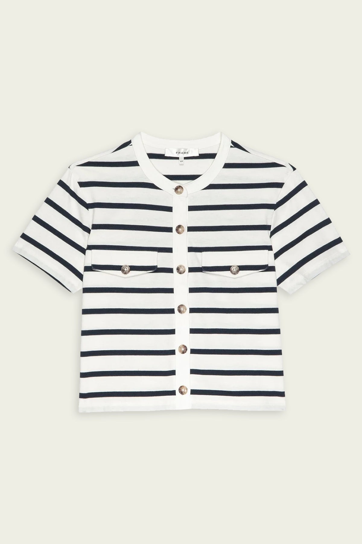 The Jersey Striped Top in Cream Multi