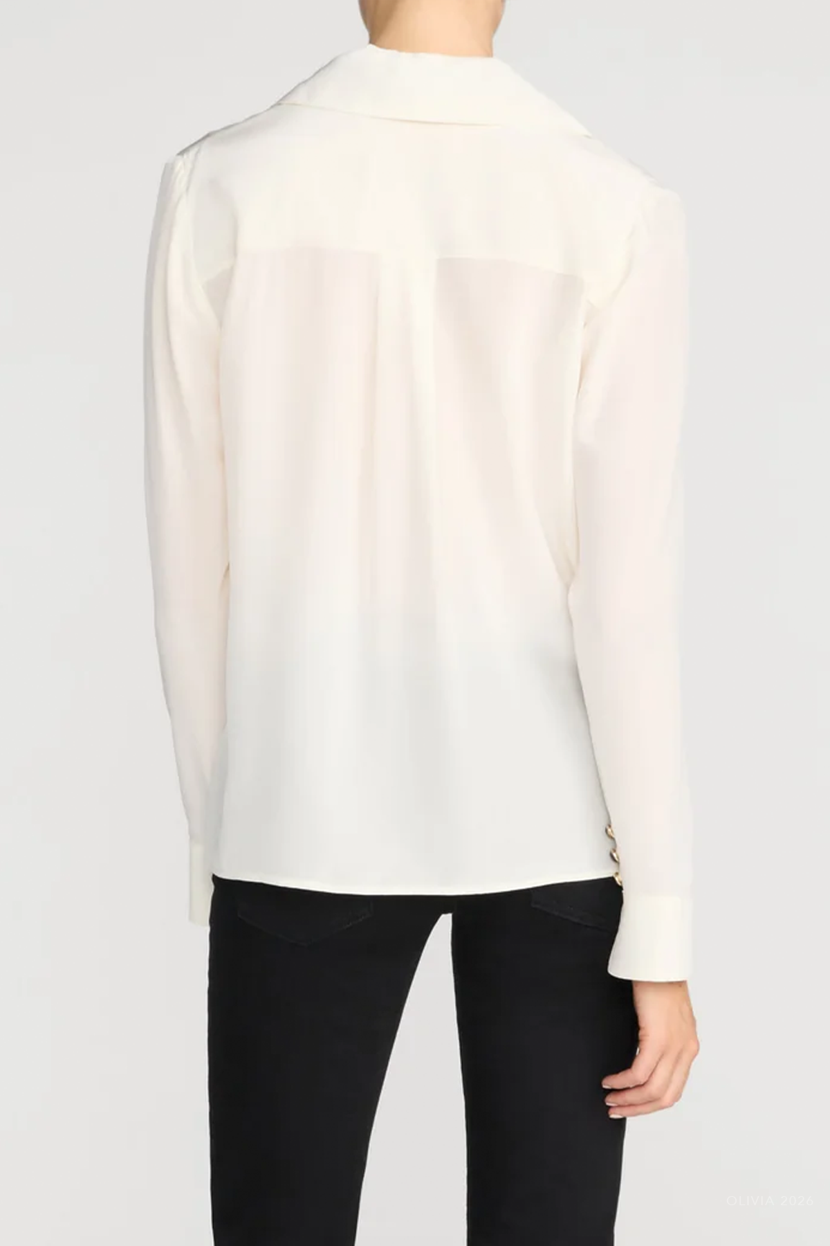 The Contrast Tie Shirt in Cream