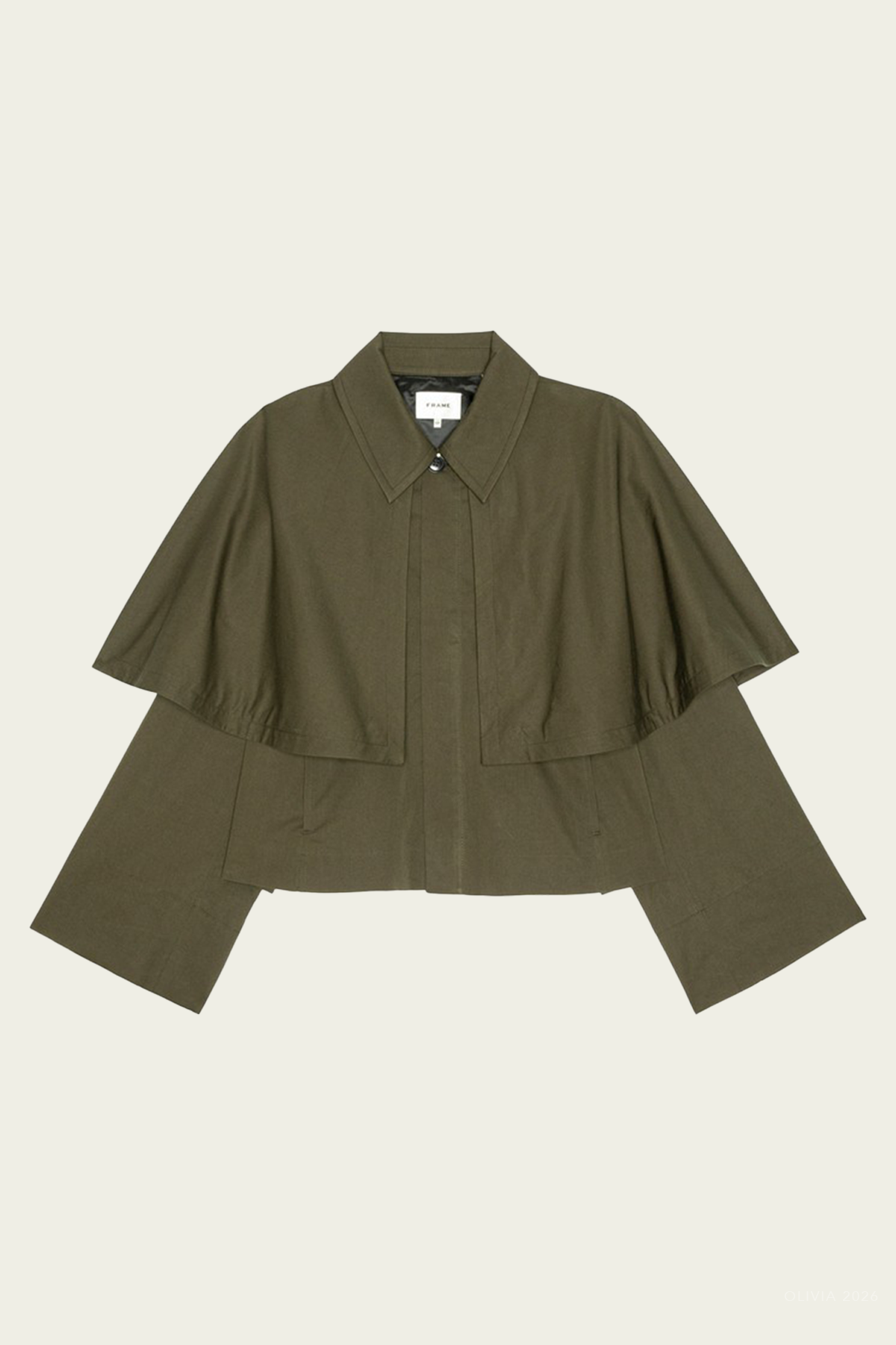 The Paddock Cape Jacket in Military Green