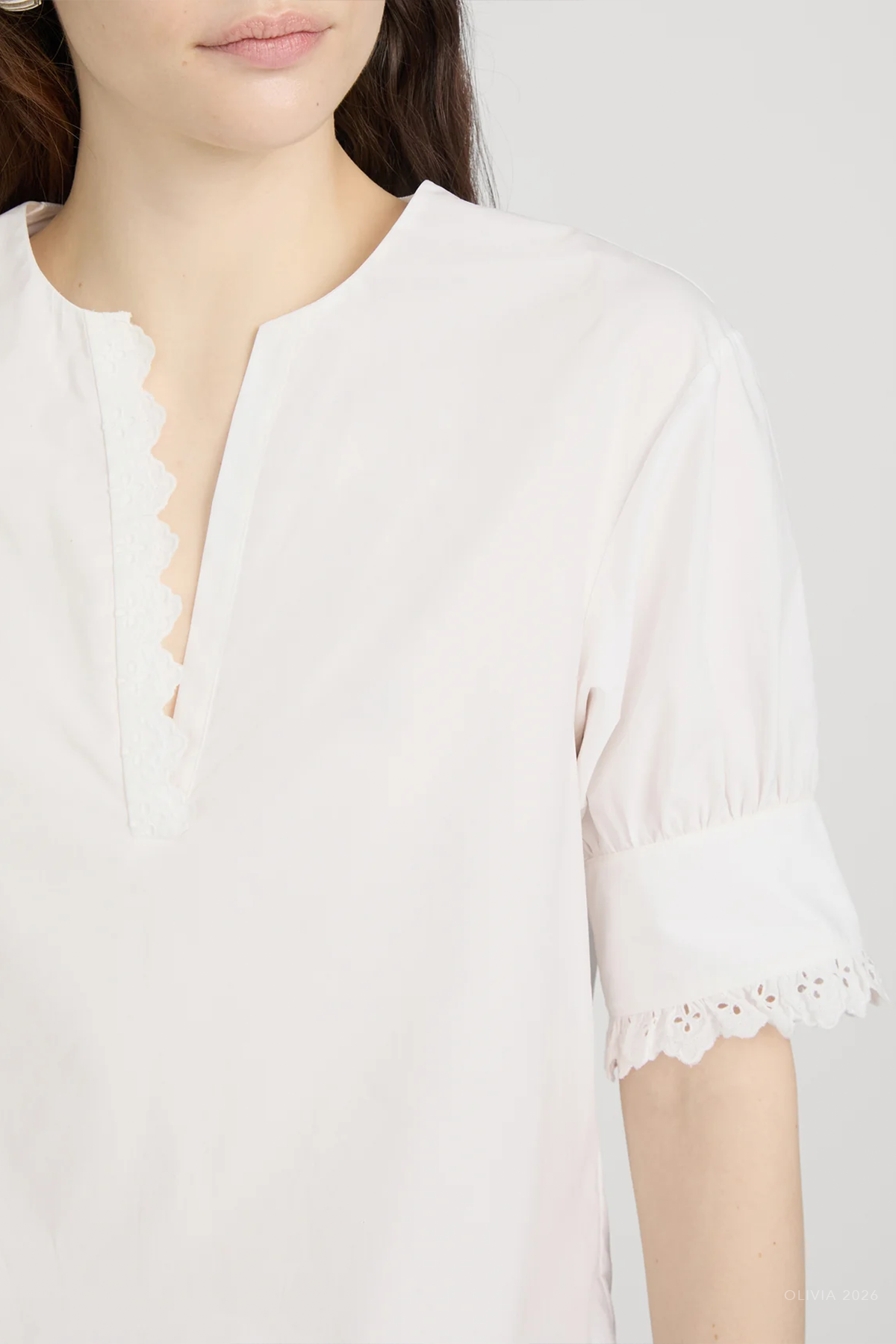 The Keepsake Popover Top in White