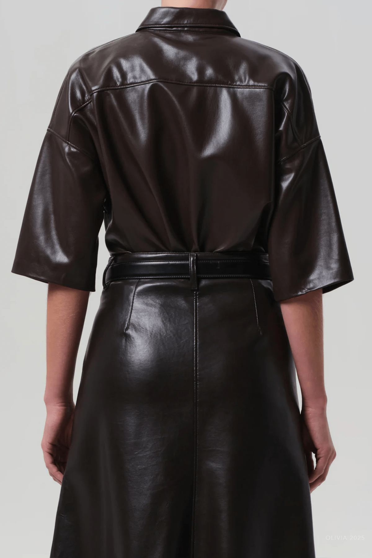 Frances Cropped Cape Button Up in Chocolate - shop - olivia.com