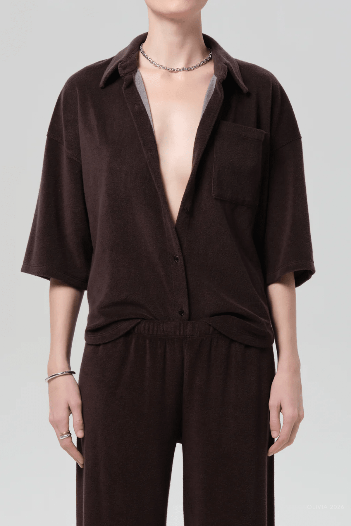 Francis Knit Shirt in Chocolate - shop - olivia.com