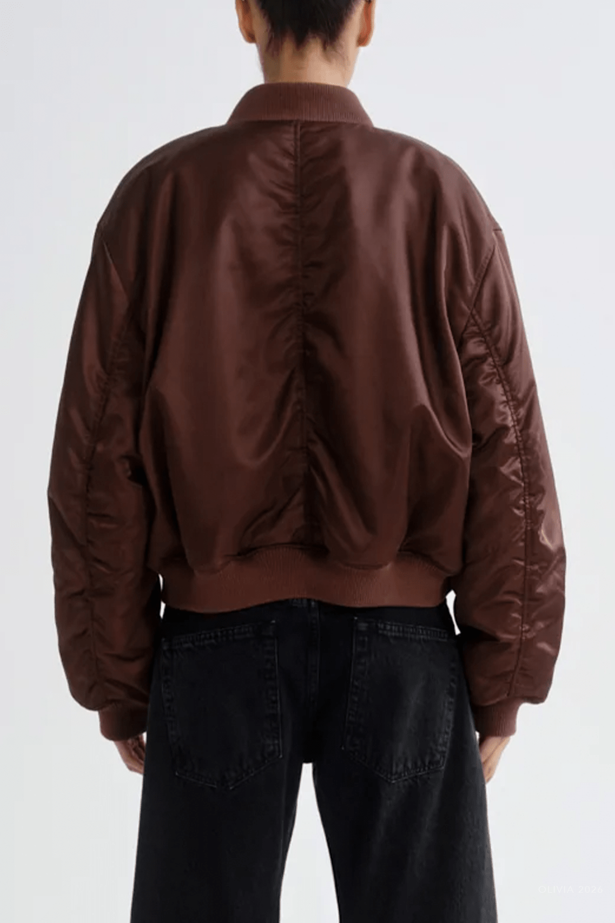 Frankie Reversible Bomber in Morello - shop-olivia.com