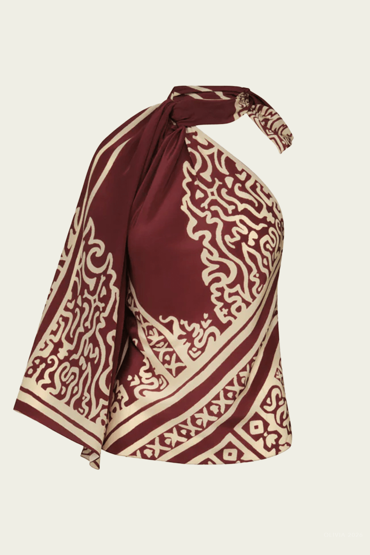 Frontier Poem Top in Wine Ecru - shop-olivia.com
