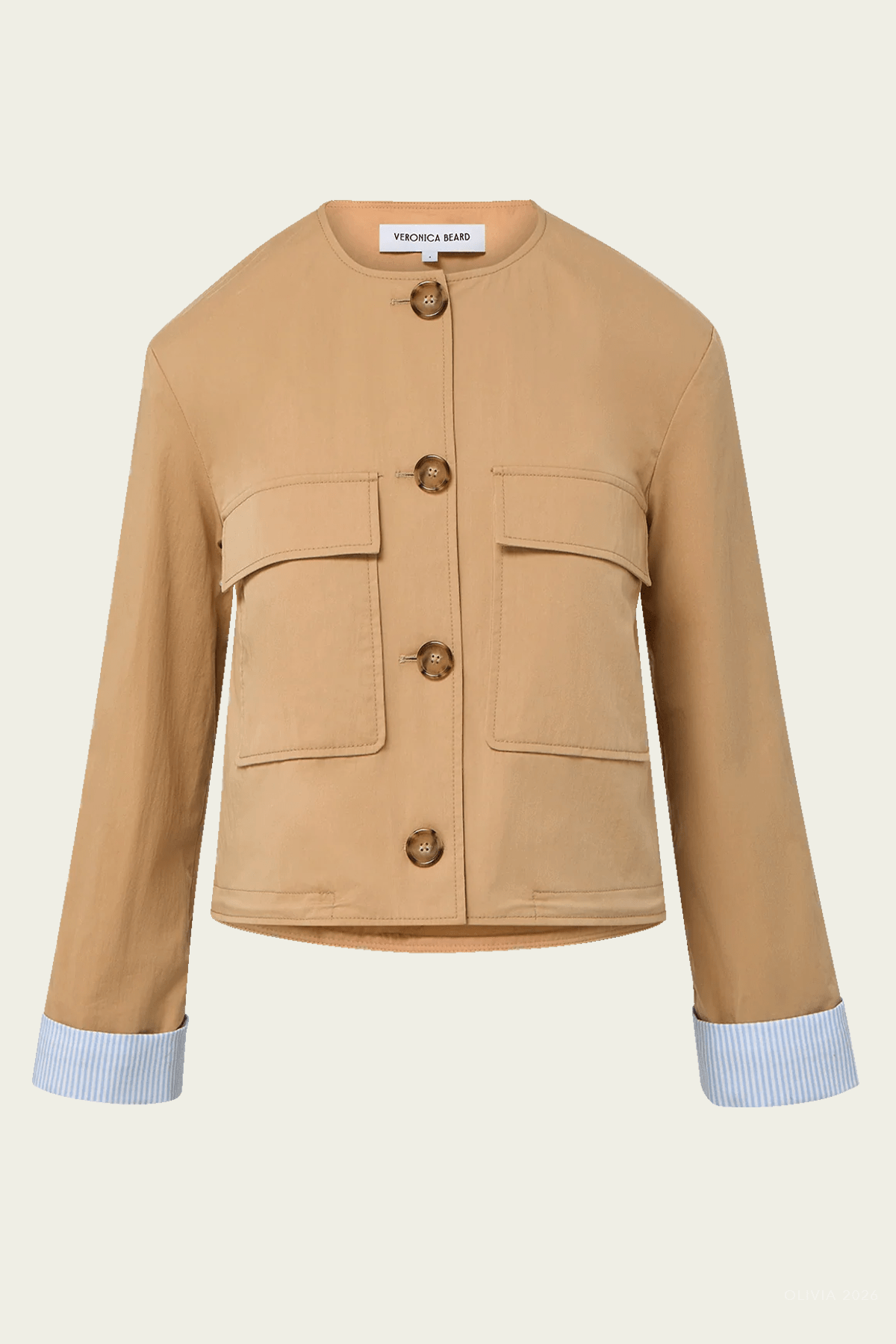 Gala Cropped Utility Jacket in Khaki - shop - olivia.com